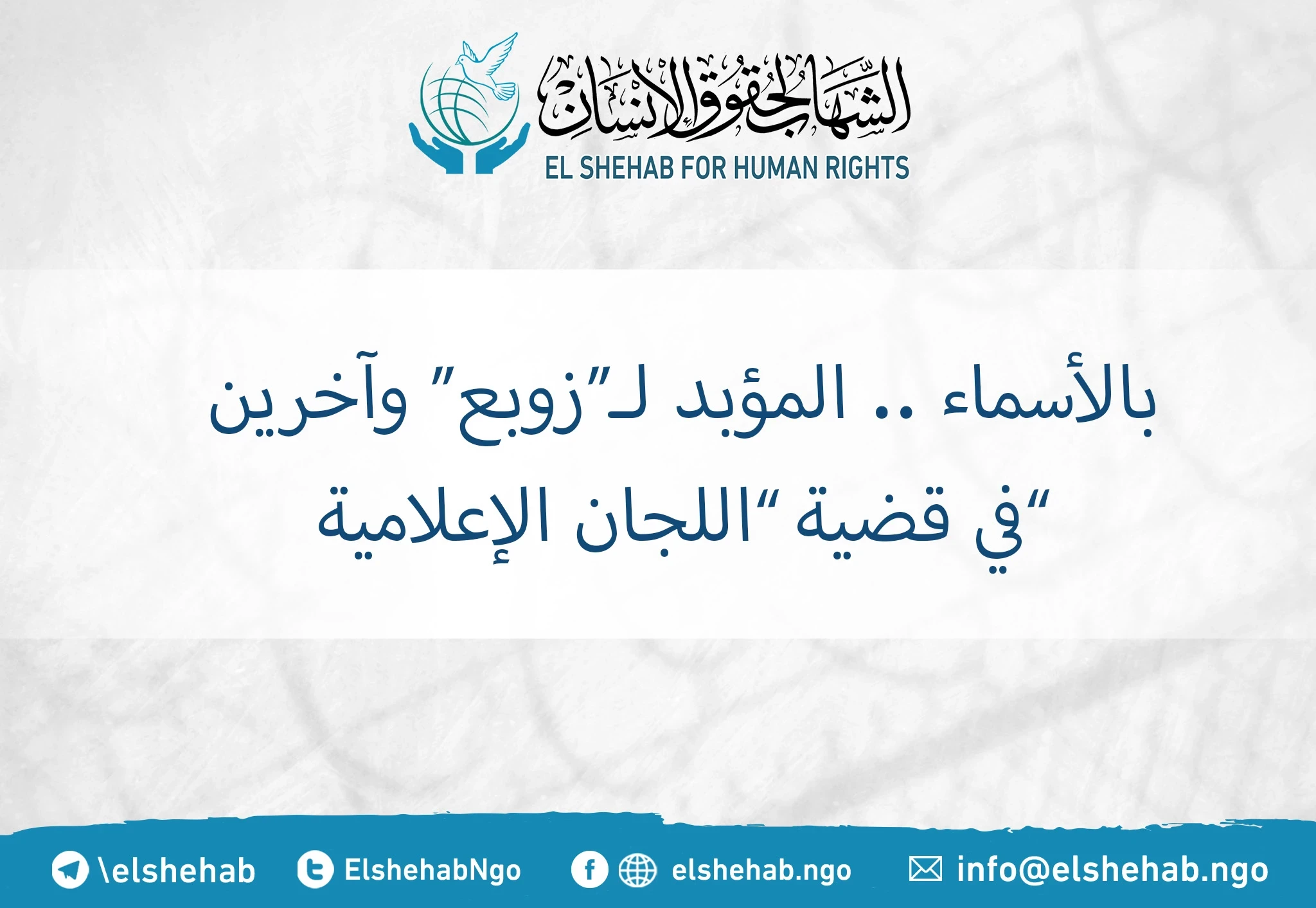 بالأسماء .. المؤبد لـ“زوبع“ وآخرين في قضية ”اللجان الإعلامية“