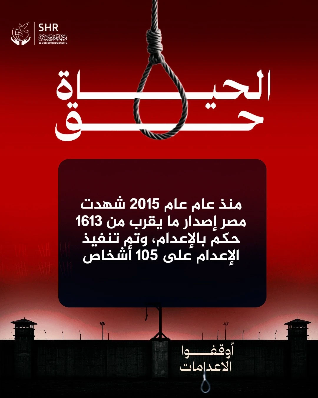 حملة حقوقية بمناسبة اليوم العالمي لمناهضة عقوبة الإعدام 