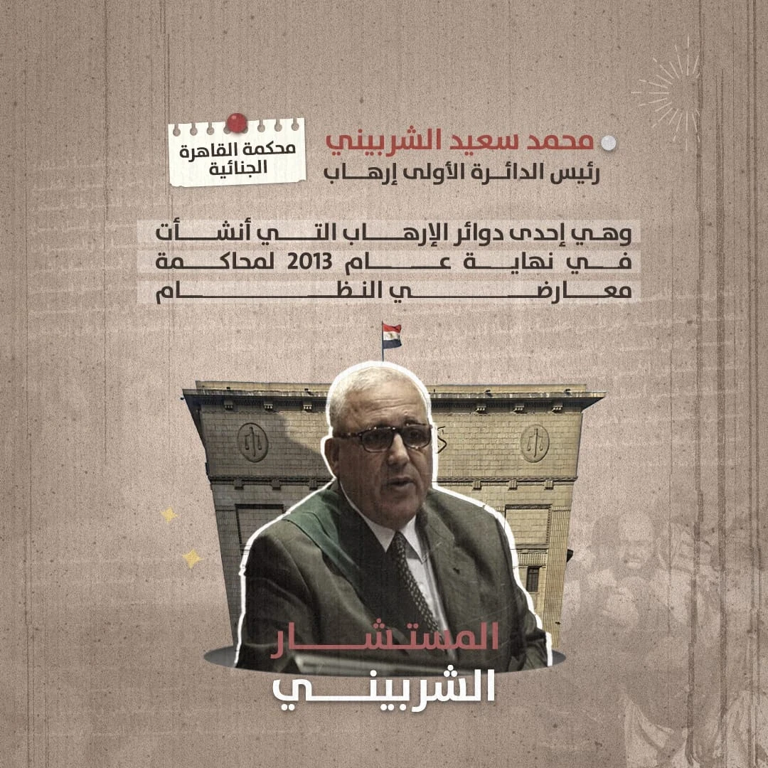 المستشار سعيد الشربيني رئيس الدائرة الأولى إرهاب